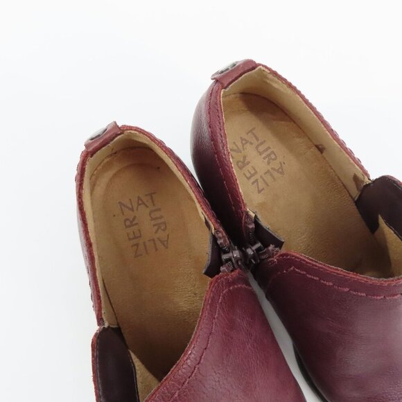 Naturalizer Women 7.5 W ZARIE Leather Ankle Boots Booties Purple Brown Zippers - Picture 10 of 14